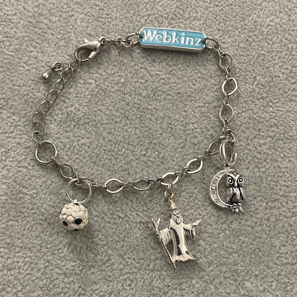Webkinz Rare Vintage Charm Bracelet With Sparkling Rhinestones